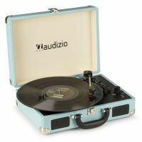 B-Ware - Audizio RP114BL - Retro Plattenspieler mit Lautsprecher im Case - blau