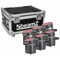 BeamZ BBP60 Uplighter Set mit 6 Funkspots im Flightcase