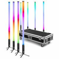 BeamZ Zelos LED Tube 8er Set mit Flightcase - 360° RGBW/CW LEDs - IP65 - Wireless DMX