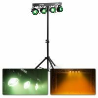 B-Ware - MAX Partybar11 Lichtset- 4x 20 W COB Par + Stativ