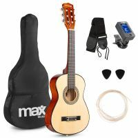 MAX SoloArt Junior 1/4 – Akustik Gitarre für Kinder – Komplettes Starter Set mit Zubehör – Holzoptik