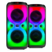 Fenton 2er-Set BoomBox540 Party-Lautsprecher mit LED