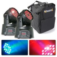 BeamZ 2er-Set MHL108MK2 Kompakte RGB LED Moving Heads mit Tasche