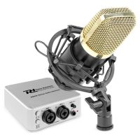 Vonyx CM400B Studiomikrofon mit PDX25 USB-Audio-Interface für Podcasting, Live-Aufnahmen, Studio usw.