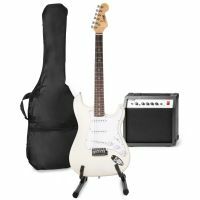 MAX GigKit E-Gitarrenset inklusive u. a. Gitarrenständer – Weiß