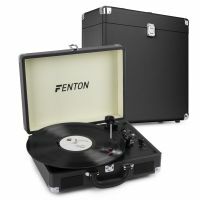 Fenton RP115C Plattenspieler mit Bluetooth mit Platten-Koffer - Schwarz