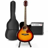 MAX ShowKit E-Akustikgitarren-Set mit Gitarrenständer - Sunburst