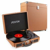 Fenton RP115F Plattenspieler mit Bluetooth und passender Tasche - Braun