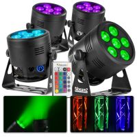 BeamZ BBP66 Akku Uplights 4er Set LED Strahler 6x 6 Watt