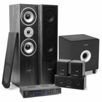 Fenton Heimkino-Set 5.1 - AV550BT 5.1 Verstärker mit Bluetooth, schwarzen Surround-Lautsprechern und Subwoofer