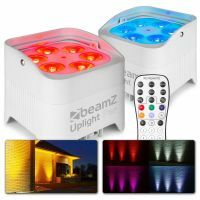 BeamZ BBP96SW Uplight 2er Set Akku Spots LED Strahler 6x 12 Watt - WDMX - weiß