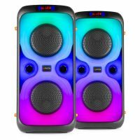 Fenton BoomBox440 - 2x Stereo-Pairing-Funktion Party Lautsprecher Set mit LED