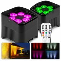 BeamZ BBP96S Uplight 2er Set PAR-Spot mit Akku und 6x 12 W LEDs und Wireless DMX