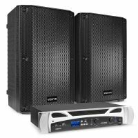 Vonyx VSA10P komplettes passives Soundsystem mit Verstärker - Bluetooth - 500 Watt - 10 Zoll