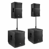 Power Dynamics PDY22-1 Komplettes Soundsystem 2.2 mit 2 Lautsprechern, Subwoofern und Teilern – 3400 W