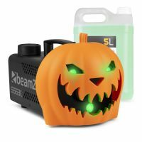 BeamZ Nebelmaschine Halloween - Kürbiskopf mit Lichteffekten und 5 Liter Nebelfluid - Für Halloween-Partys