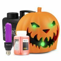 BeamZ Halloween Nebelmaschine Party Set - Mit aufsteckbarem Kürbiskopf - UV-Schwarzlichtlampe und Lichteffekten