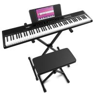 MAX RhapsodyDP88 Digital Piano mit 88 Tasten - Komplett-Set mit Ständer, Bank und Sustain-Pedal