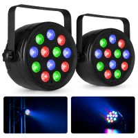 Fuzzix PLF12 Party LED PAR Lampen 2er Set - 12x 2 Watt LEDs - RGB - DMX - Inkl. Fernbedienung