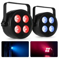 Fuzzix Set mit 2x PLF20 Party LED Pars – 4x 12 Watt RGBAW LEDs – mit DMX – inkl. Fernbedienung