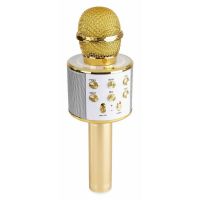 MAX KM01 Karaoke-Mikrofon mit eingebautem Lautsprecher, Bluetooth und MP3 – gold