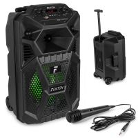 Fenton FPC8T Akku-Lautsprecher (50 Watt) mit Bluetooth, Mikrofon und LED-Beleuchtung