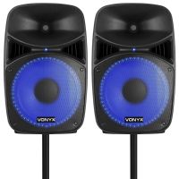Vonyx VPS122A Soundsystem 800 W mit Ständern und LEDs