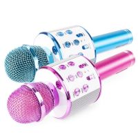 Set mit 2 MAX KM01 Karaoke-Mikrofonen – Blau & Rosa