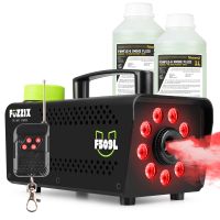 Fuzzix F509L Party Nebelmaschine mit 9 LEDs RGB inkl. 2L Nebelfluid - Schwarz